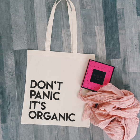 Pirkinių krepšys "Don't panic it's organic"