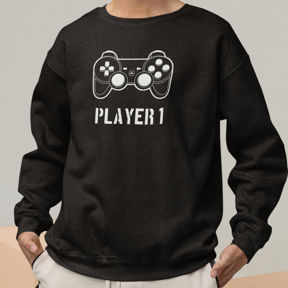 Juodi džemperiai be gobtuvu poroms "Player“ Vyriškas dizainas