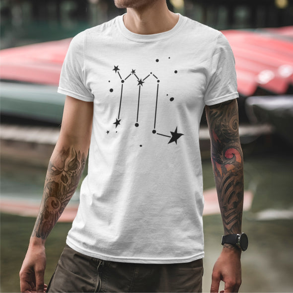Balti unisex marškinėliai zodiakas "Skorpionas“
