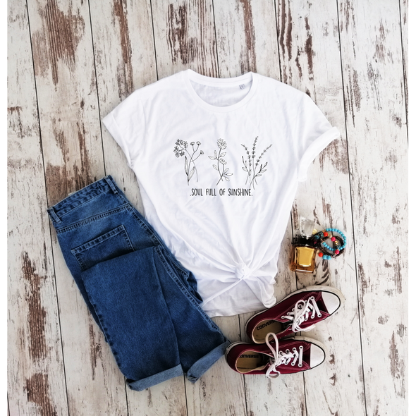 Balti ekologiškos medvilnės marškinėliai "Soul"