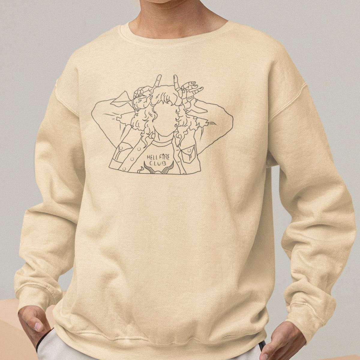 Smėlinis organinės medvilnės džemperis be kapišono "Eddie"