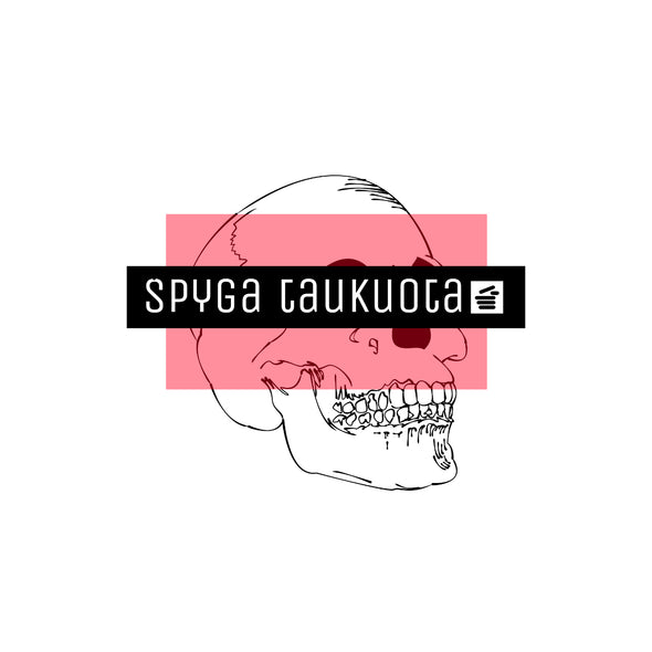 Balti marškinėliai unisex "Špyga taukuota kaukolė“