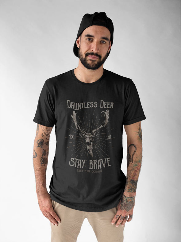 Juodi UNISEX marškinėliai "Stay brave“
