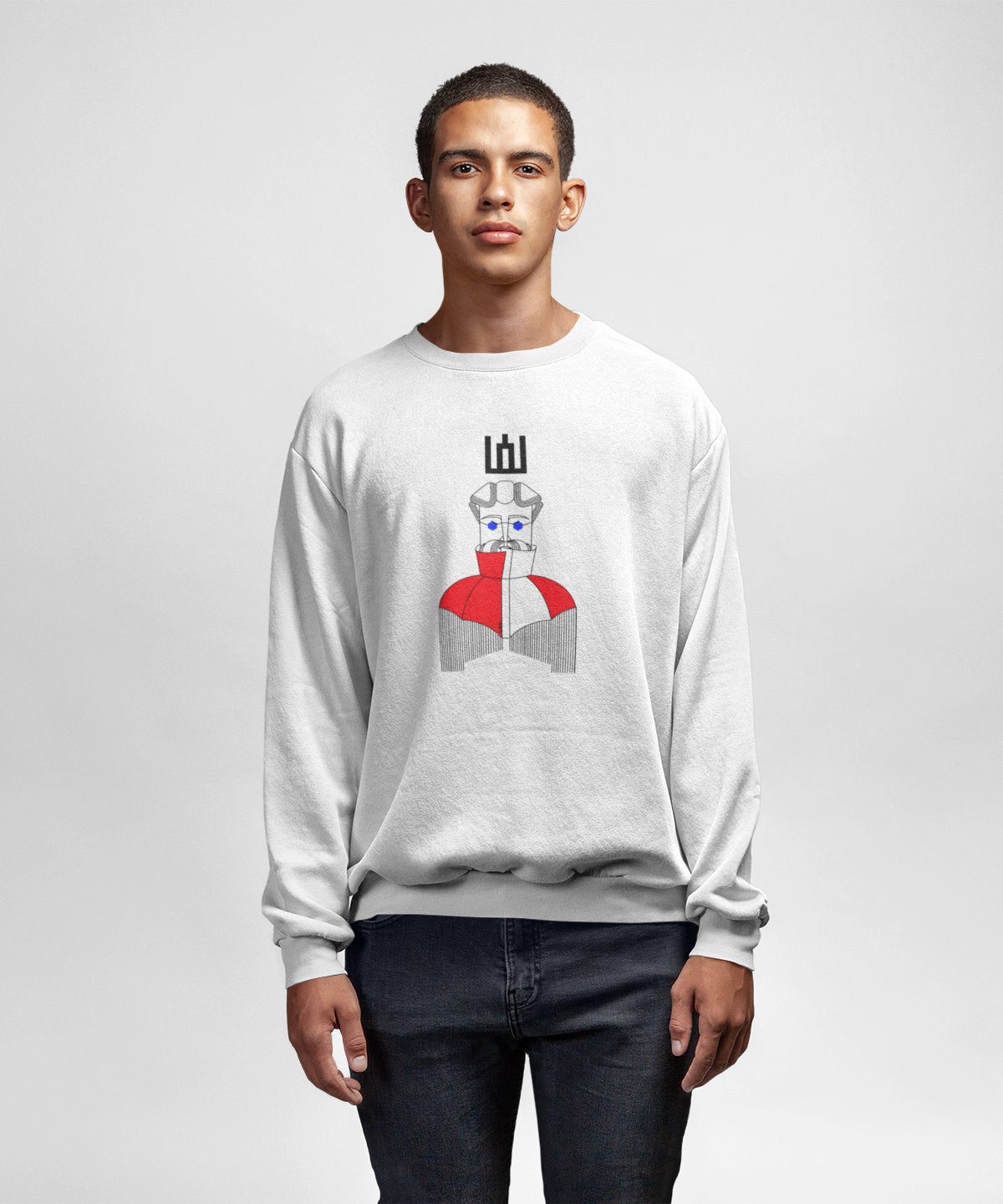 Baltas UNISEX džemperis "LDK KUNIGAIKŠTIS ALGIRDAS"