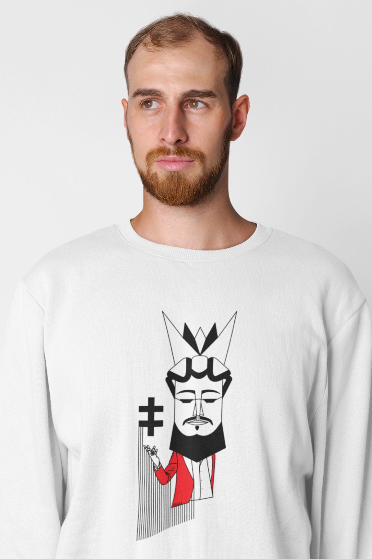 Baltas UNISEX džemperis "LDK KUNIGAIKŠTIS JOGAILA"