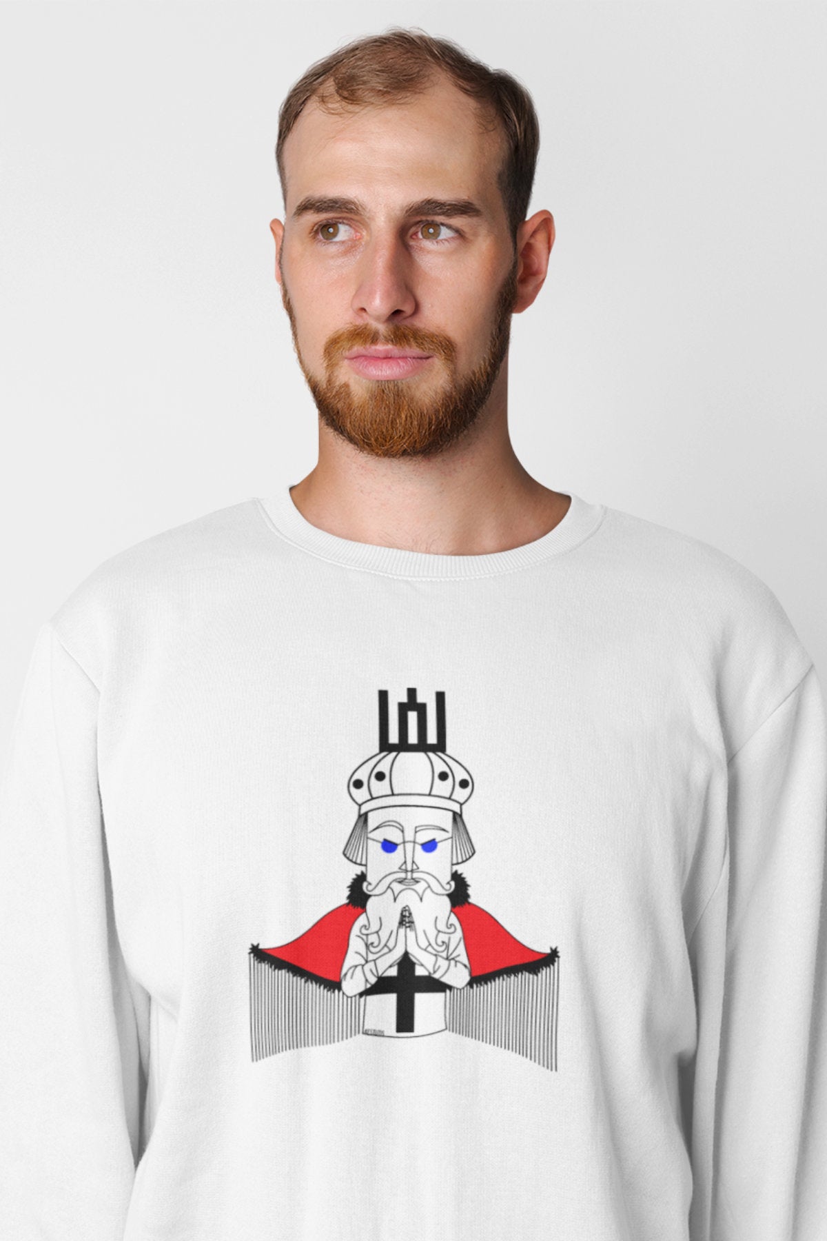 Baltas UNISEX džemperis "LDK KUNIGAIKŠTIS KĘSTUTIS"