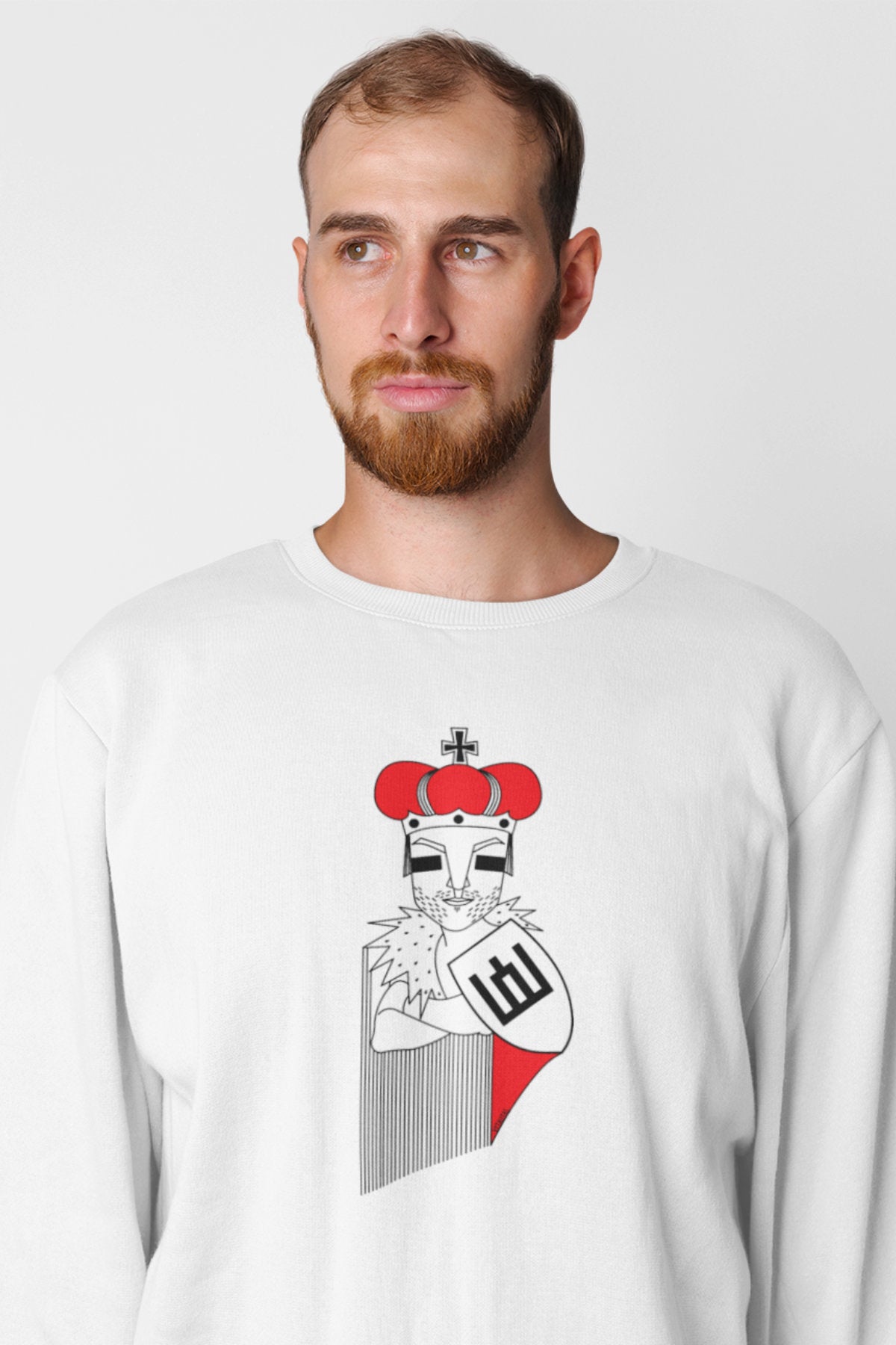 Baltas UNISEX džemperis "LDK KUNIGAIKŠTIS VYTAUTAS"