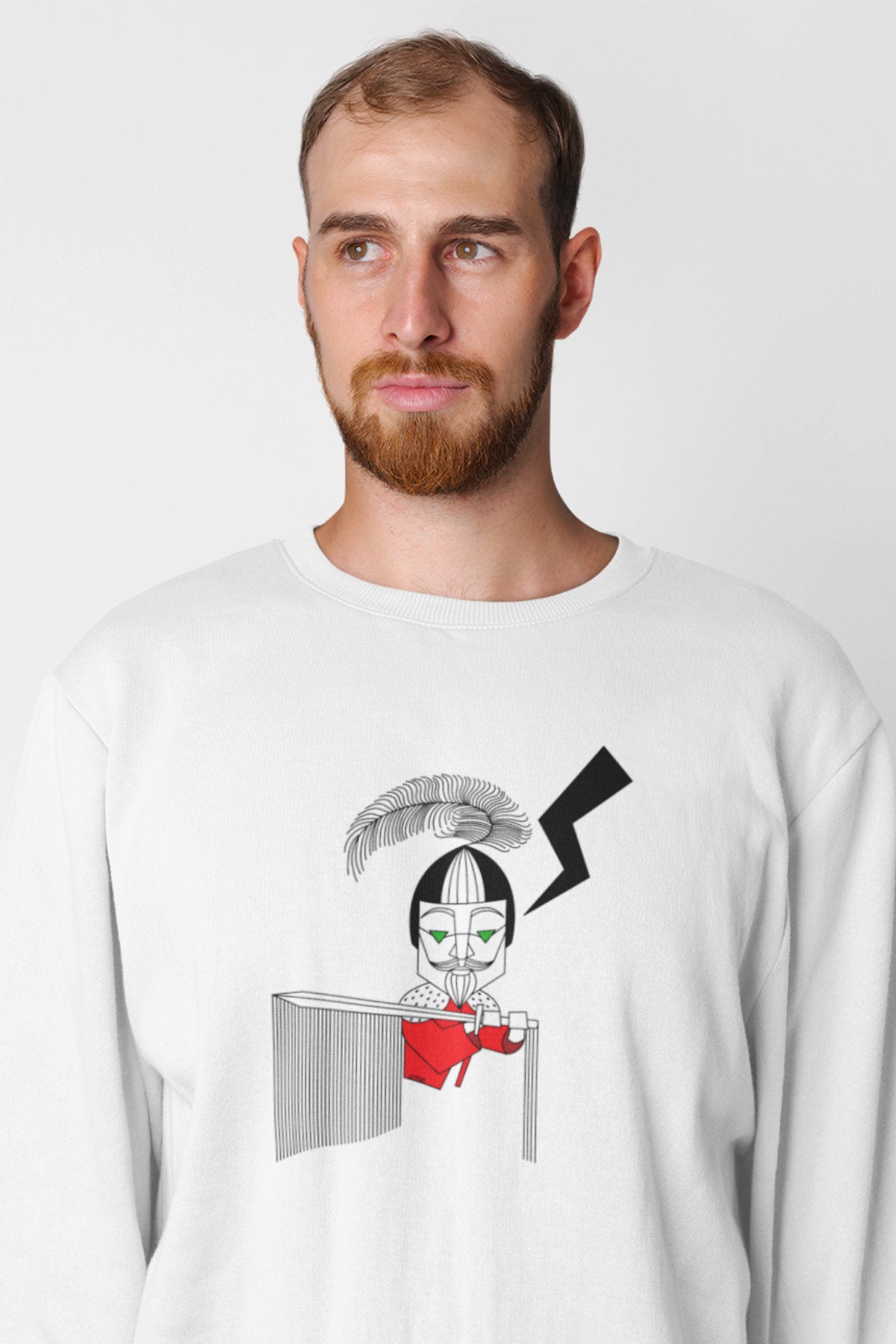 Baltas UNISEX džemperis "LDK KUNIGAIKŠTIS VYTENIS"