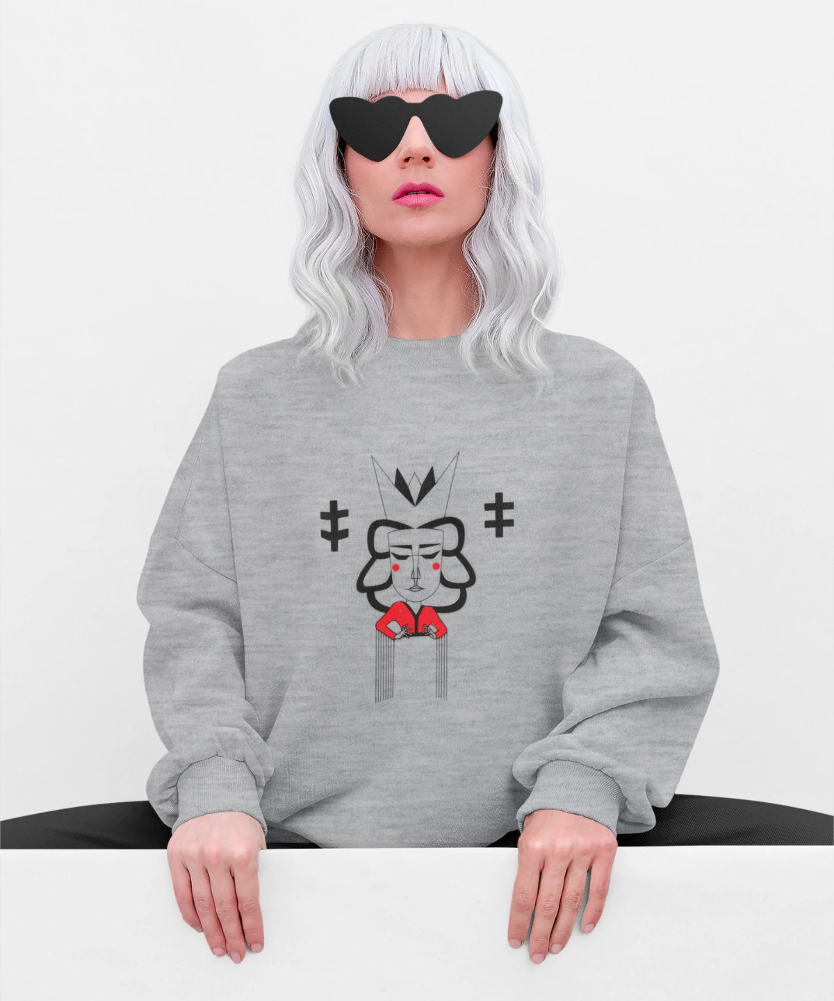 Pilkas melanžinis UNISEX džemperis "LDK KUNIGAIKŠTIENĖ JADVYGA"