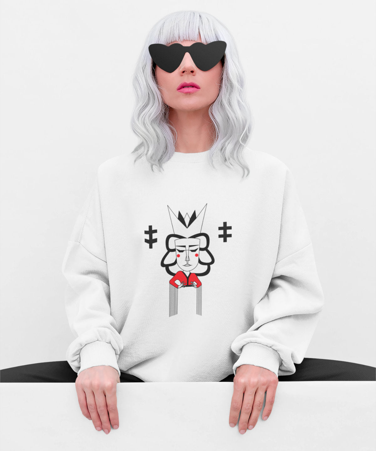 Baltas UNISEX džemperis "LDK KUNIGAIKŠTIENĖ JADVYGA"