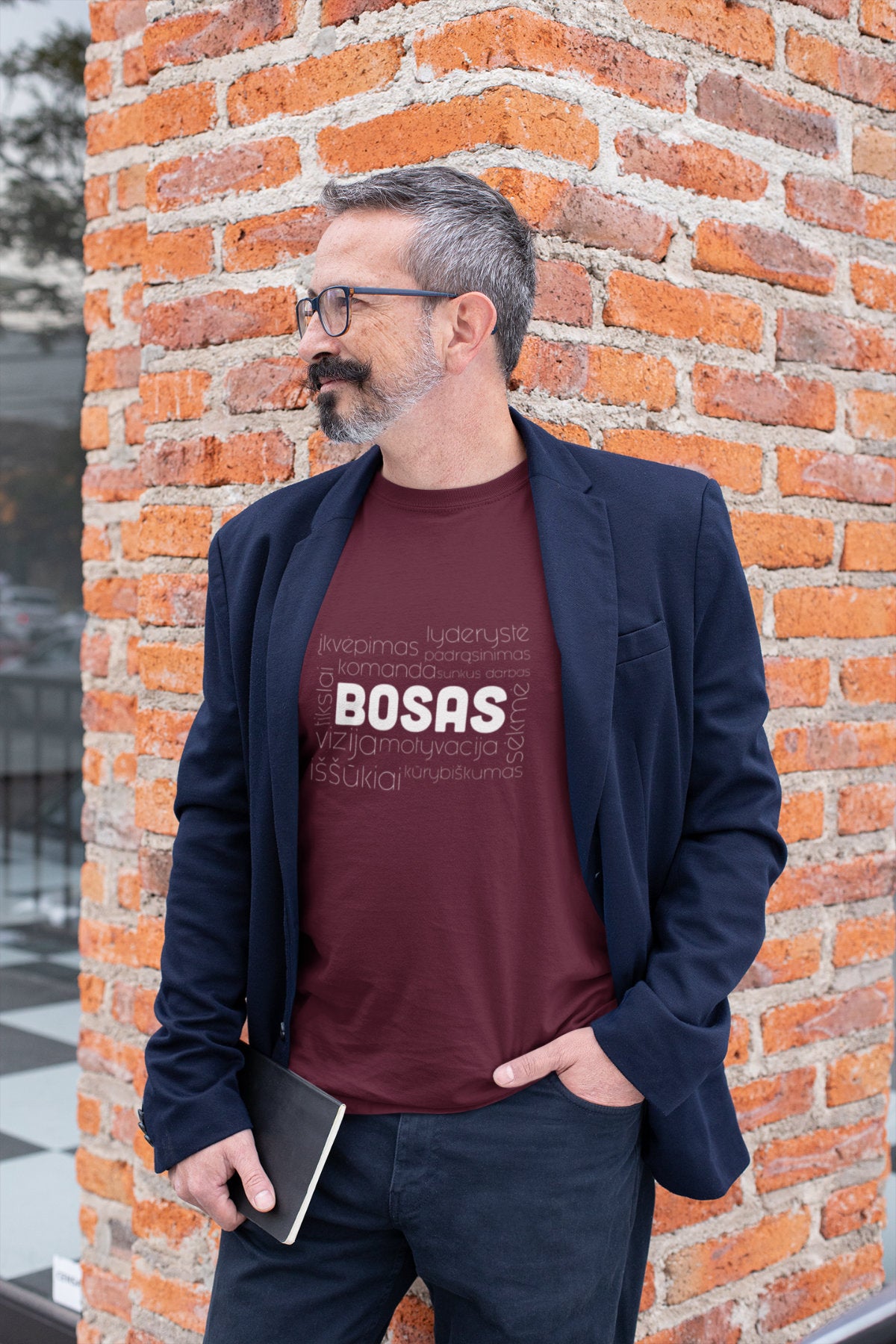 Burgundiški UNISEX marškinėliai "Boso žodžiai"