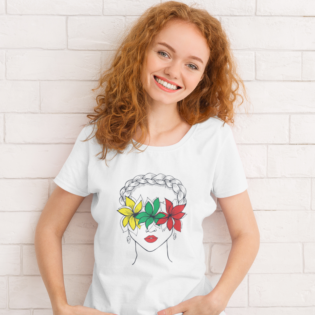 Balti moteriški marškinėliai "Lietuvaitė“