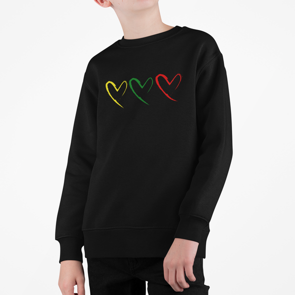 Vaikiškas juodas džemperis "Lietuviškos širdelės"