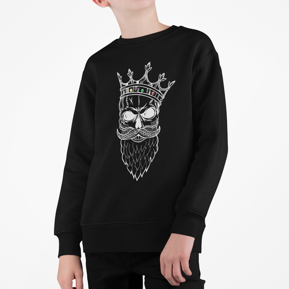 Vaikiškas juodas džemperis "Karaliaus kontūrai"