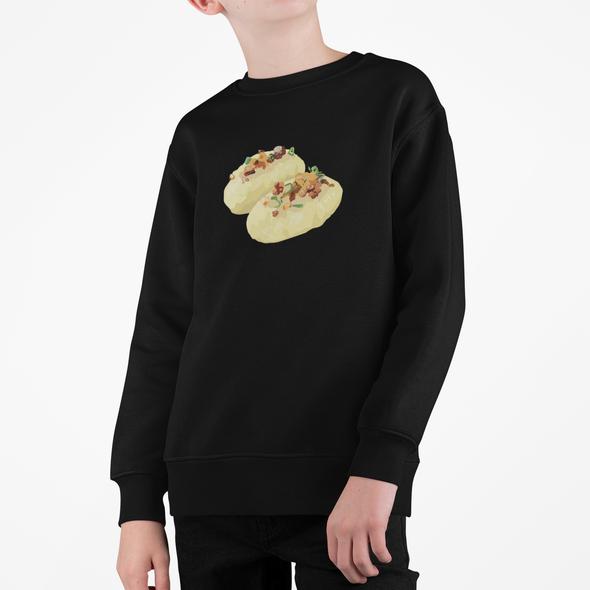 Vaikiškas juodas džemperis "Cepelinai"