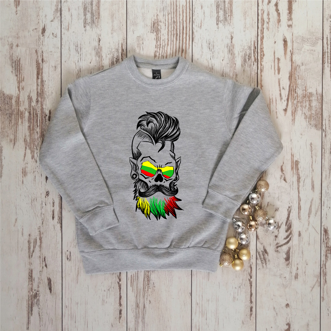 Vaikiškas pilkas džemperis "Barzda" ŠIURPNAČIO PASIŪLYMAS (8m)