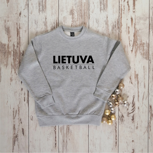 Vaikiškas pilkas džemperis "Lietuva basketball juodas"