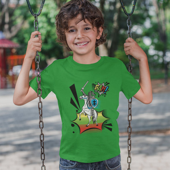 Žali vaikiški marškinėliai "Comics Vytis“