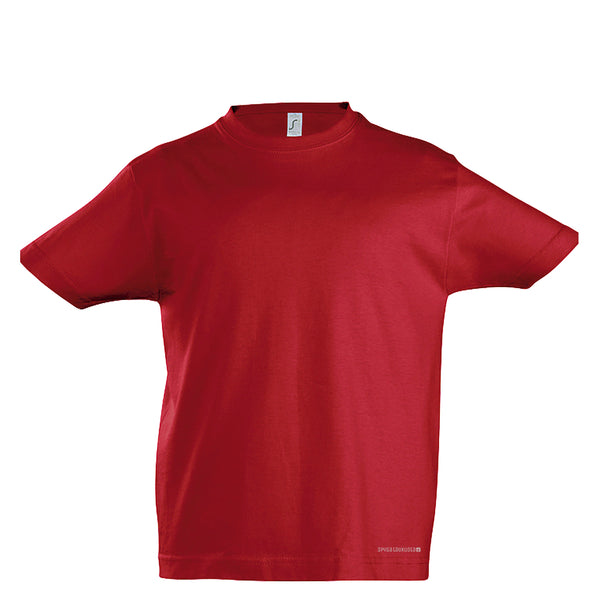 Raudoni vaikiški Špyga taukuota marškinėliai