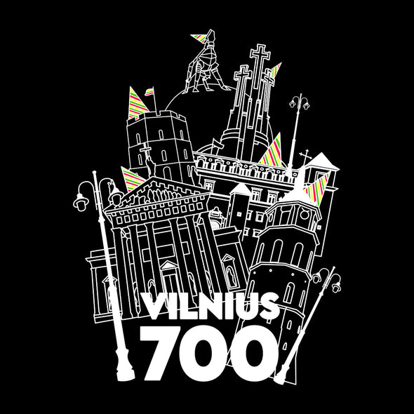 Juodi marškinėliai "Vilniaus gimtadienis 700“