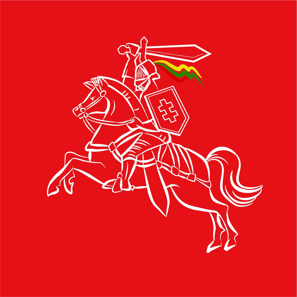 Raudonas džemperis be gobtuvo "Lietuvos Vytis"