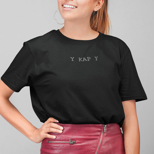 Juodi UNISEX marškinėliai "Y KAP Y"