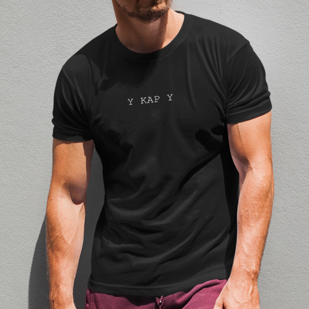Juodi UNISEX marškinėliai "Y KAP Y"
