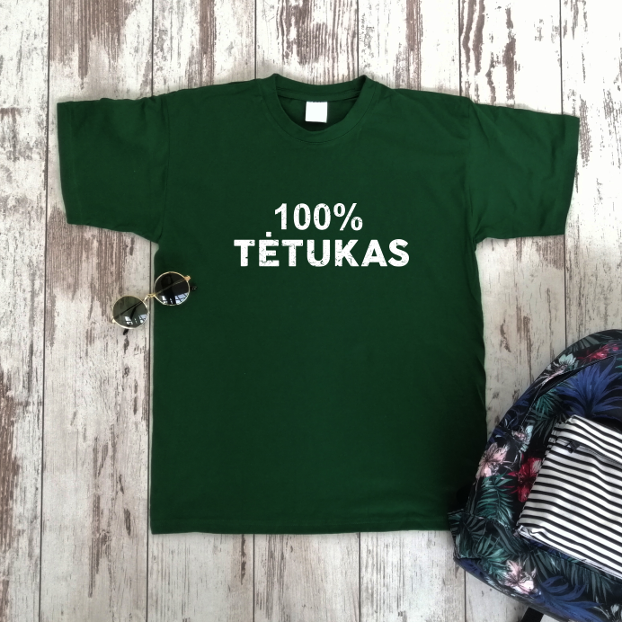 Žali marškinėliai "100% tėtukas“