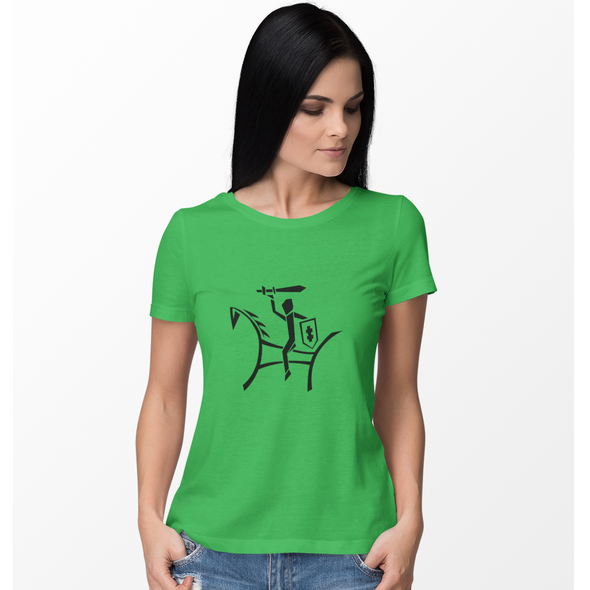 Žali moteriški marškinėliai "Abstraktus vytis"