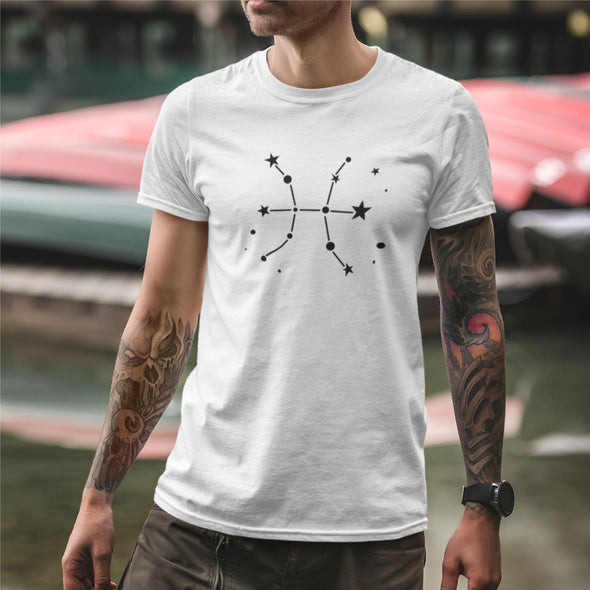 Balti unisex marškinėliai zodiakas "Žuvys“